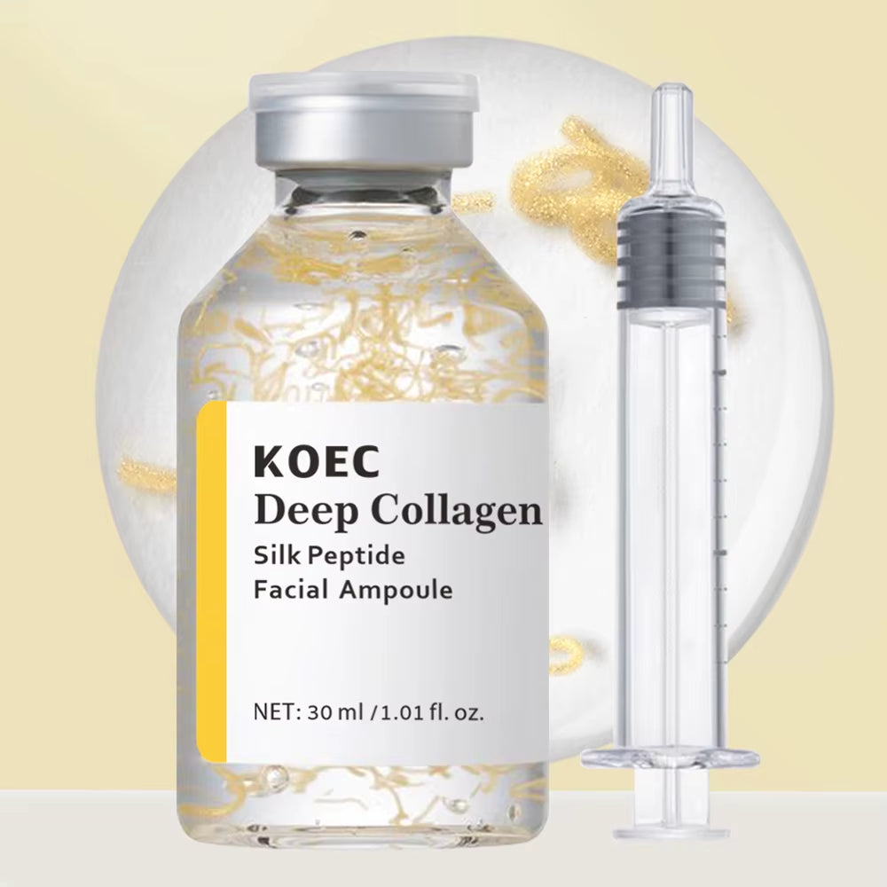 KOEC Deep Collagen Silk Peptide Facial Ampoule, Intensive Lifting Serum for Face for Anti-Aging, Tightening, Firming Hydration